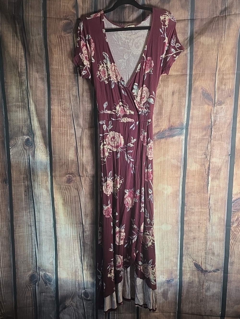 About A Girl XL Burgundy Floral Dress